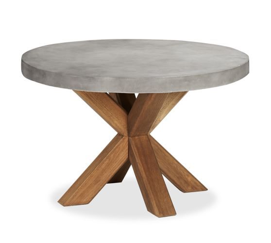 Abbott Round Dining Table, Brown | Pottery Barn (US)