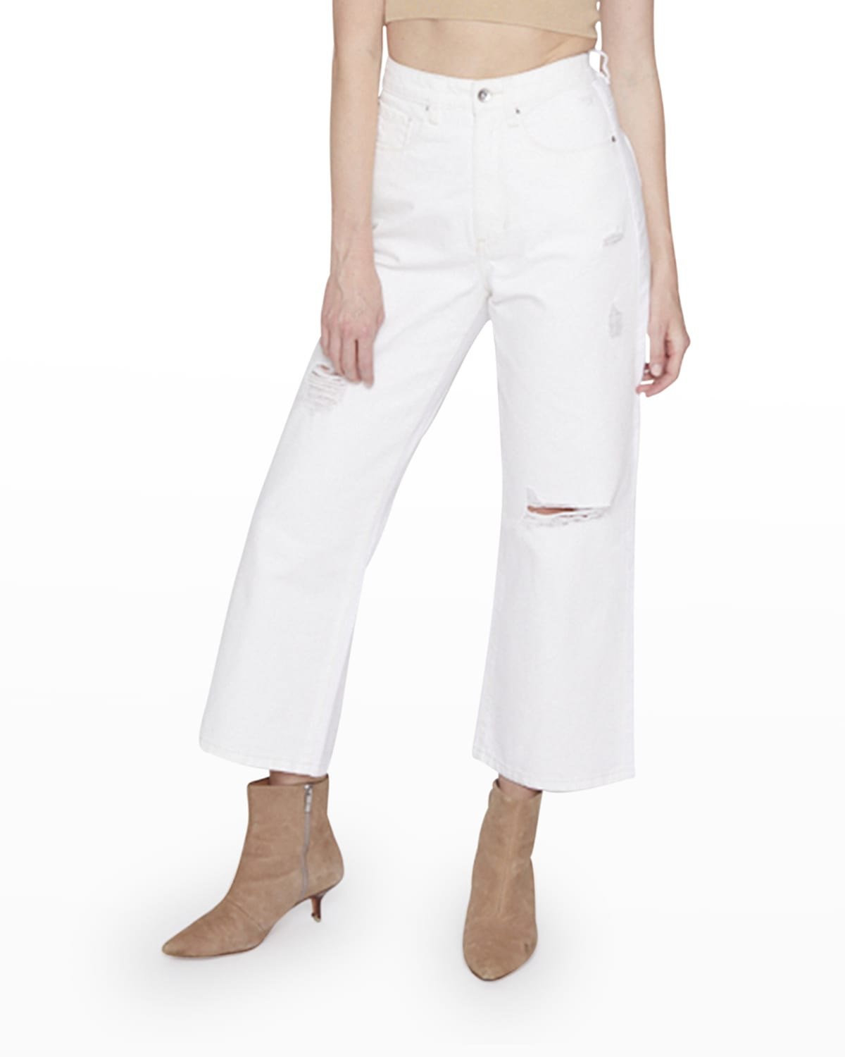 90s Distressed Wide-Leg Jeans | Neiman Marcus