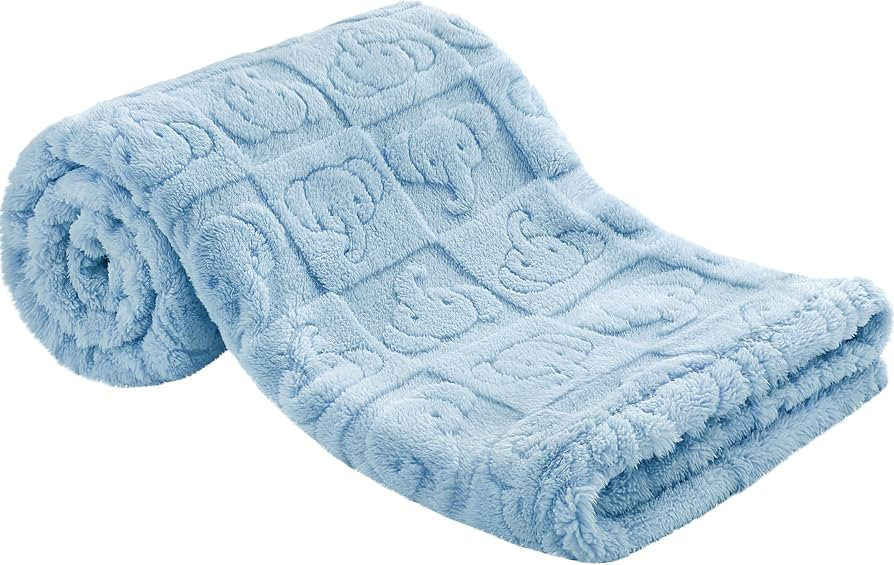 Pro Goleem Elephant Baby Boy Blanket, Soft Fleece Baby Blankets for Boys, 30" x 40" Blue Crib & S... | Amazon (US)
