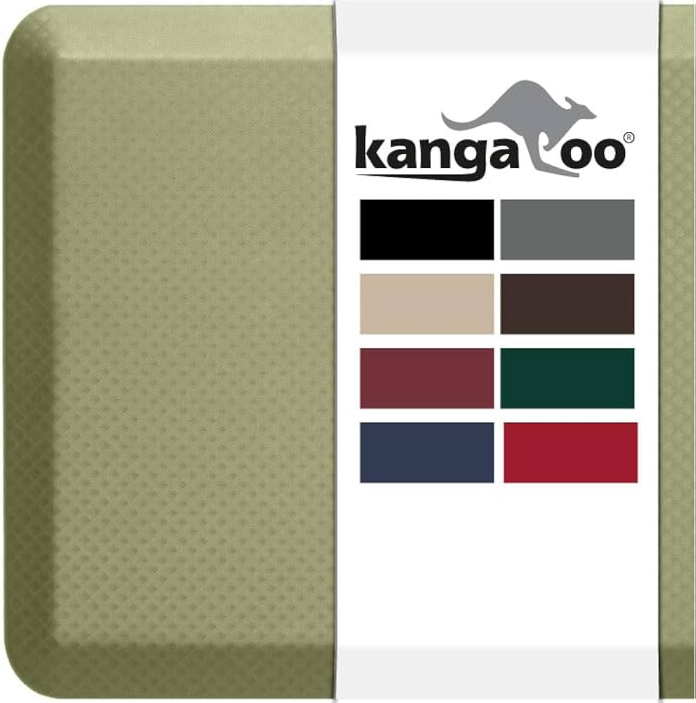 KANGAROO Thick Ergonomic Anti Fatigue Cushioned Kitchen Floor Mats, Standing Office Desk Mat, Wat... | Amazon (US)