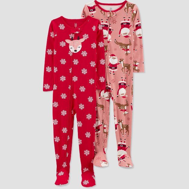 Carter's Just One You® Toddler Girls' Santa Footed Pajama - Red | Target