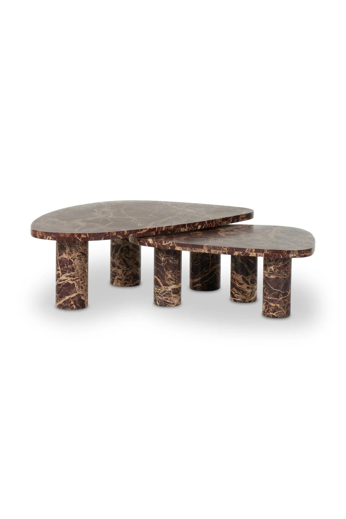 Zion Nesting Coffee Tables - Merlot Marble | THELIFESTYLEDCO