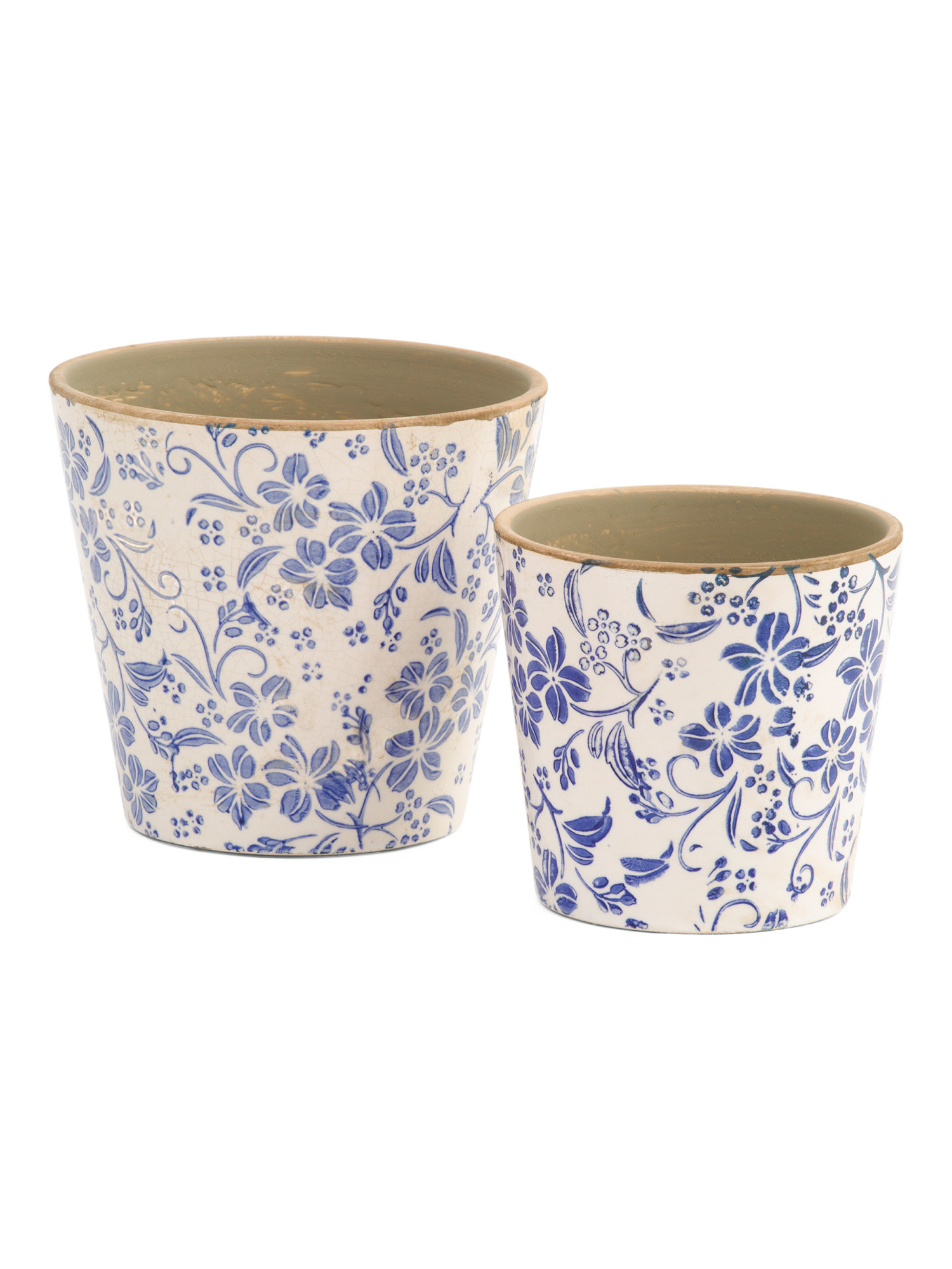 Set Of 2 Floral Ceramic Planters Set | Plants & Planters | Marshalls | Marshalls
