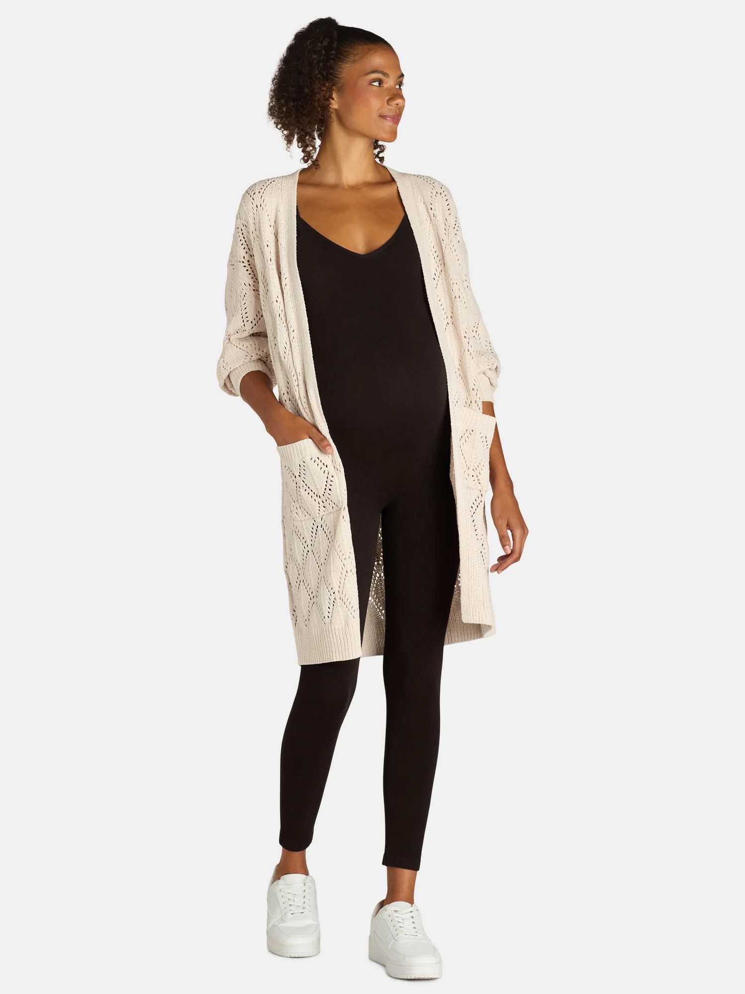 Time and Tru Maternity Ribbed Jumpsuit, Sizes S-2X | Walmart (US)