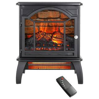 ToolCat 18 in. Freestanding Infrared Quartz Electric Fireplace 3D Flame Stove with Remote Control... | The Home Depot