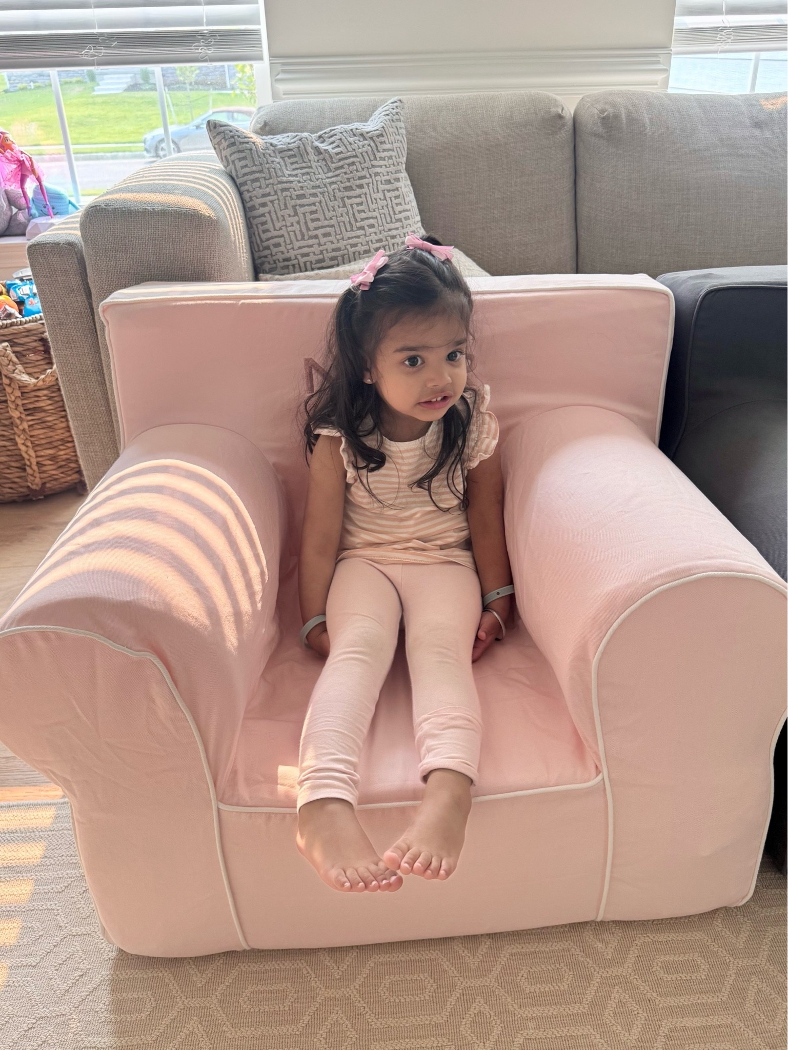 New favorite spot 💕✨

We upgraded her little corner with the cutest oversized pink chair from Pottery Barn Kids — and it’s already become the place for morning books and all the cozy moments. 🎀📚

I love how it adds the perfect pop of soft pink while still feeling timeless and elevated in the playroom.

#PotteryBarnKids #ToddlerRoom #GirlsRoomIdeas #MomLife #KidsRoomInspo #LTKHome #LTKKids

pottery barn
pottery barn kids
oversized pink chair
kids playroom ideas
kids room inspo

#LTKKids