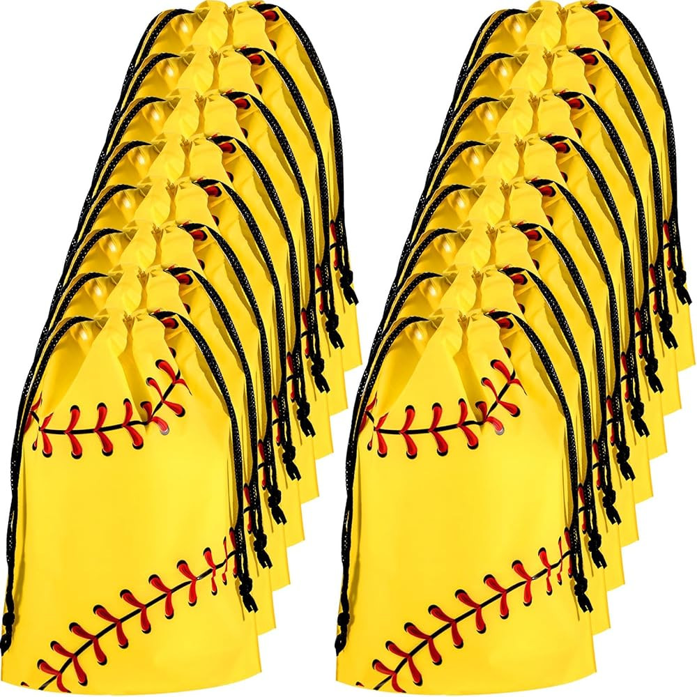 Silkfly 50 Pack Softball Snack Drawstring Bags Small Softball Snack Plastic Goodie Gift Bags Part... | Amazon (US)