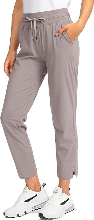 Soothfeel Women's Golf Pants with 4 Pockets 7/8 Stretch High Wasited Sweatpants Travel Athletic W... | Amazon (US)