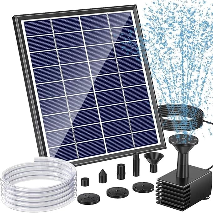 POPOSOAP Solar Bird Bath Fountain Pump, 6W Outdoor Solar Water Fountain Pump for Bird Bath with 4... | Amazon (CA)