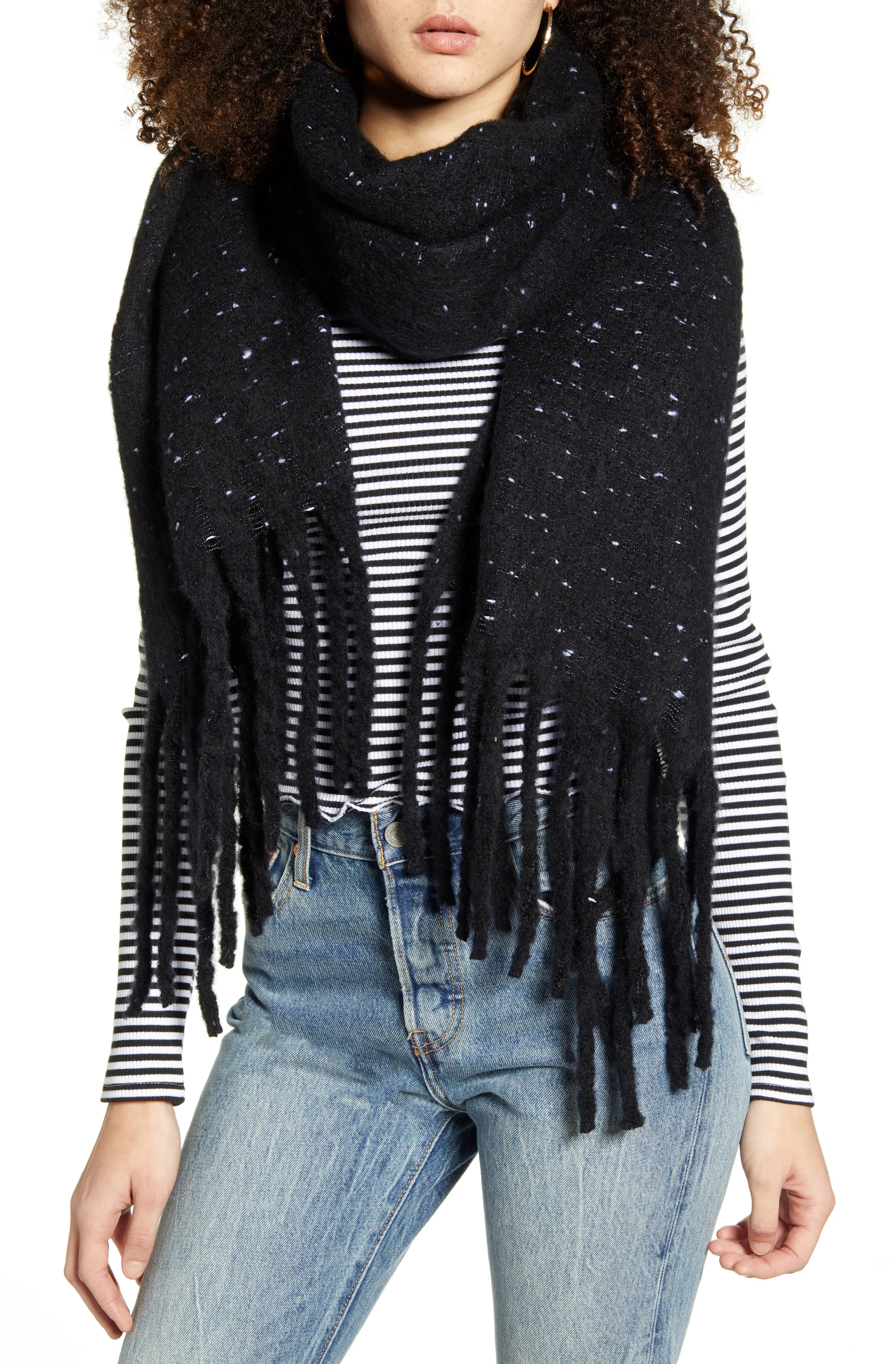 Speckled Fringe Trim Muffler | Nordstrom