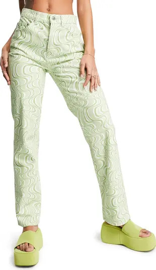 Swirl Pattern Straight Leg Jeans | Nordstrom