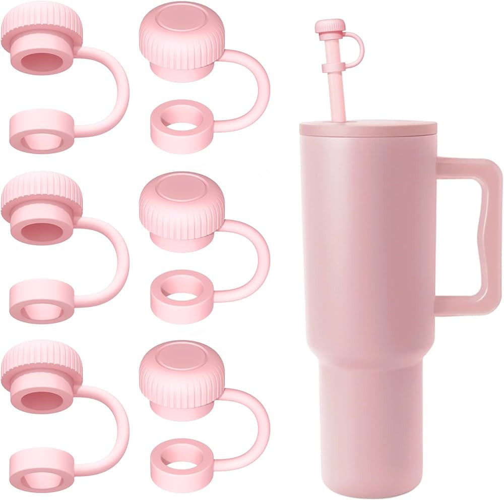 6PCS Straw Cover Cap for Simple Modern 40 oz Trek Tumbler Accessories, Silicone Reusable Drinking... | Amazon (US)