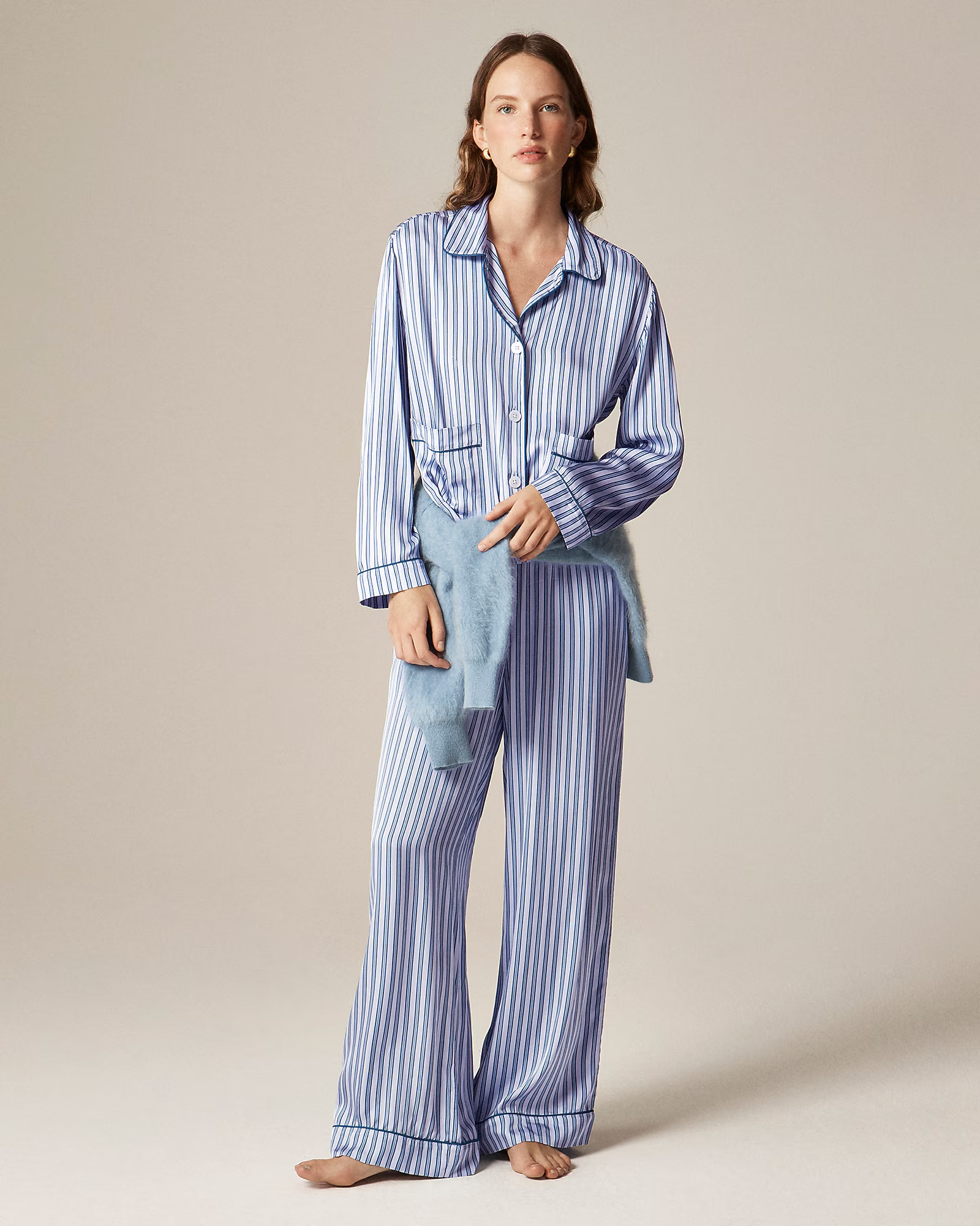 Soft-shine long-sleeve pajama pant set | J. Crew US