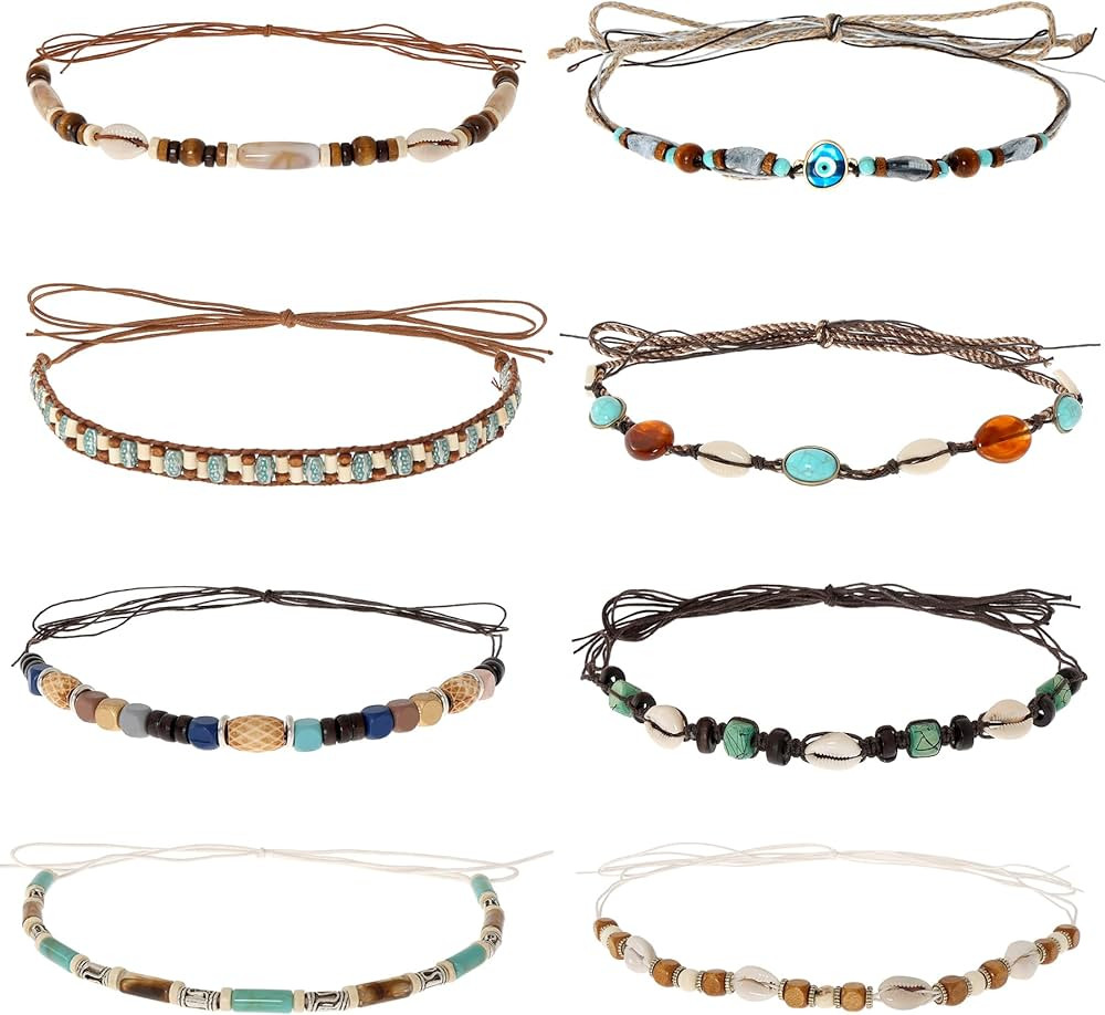 8Pcs Cowboy Hat Bands Ethnic Western Hat Belts for Cowboy Accessories Beaded Hatbands for Women C... | Amazon (US)