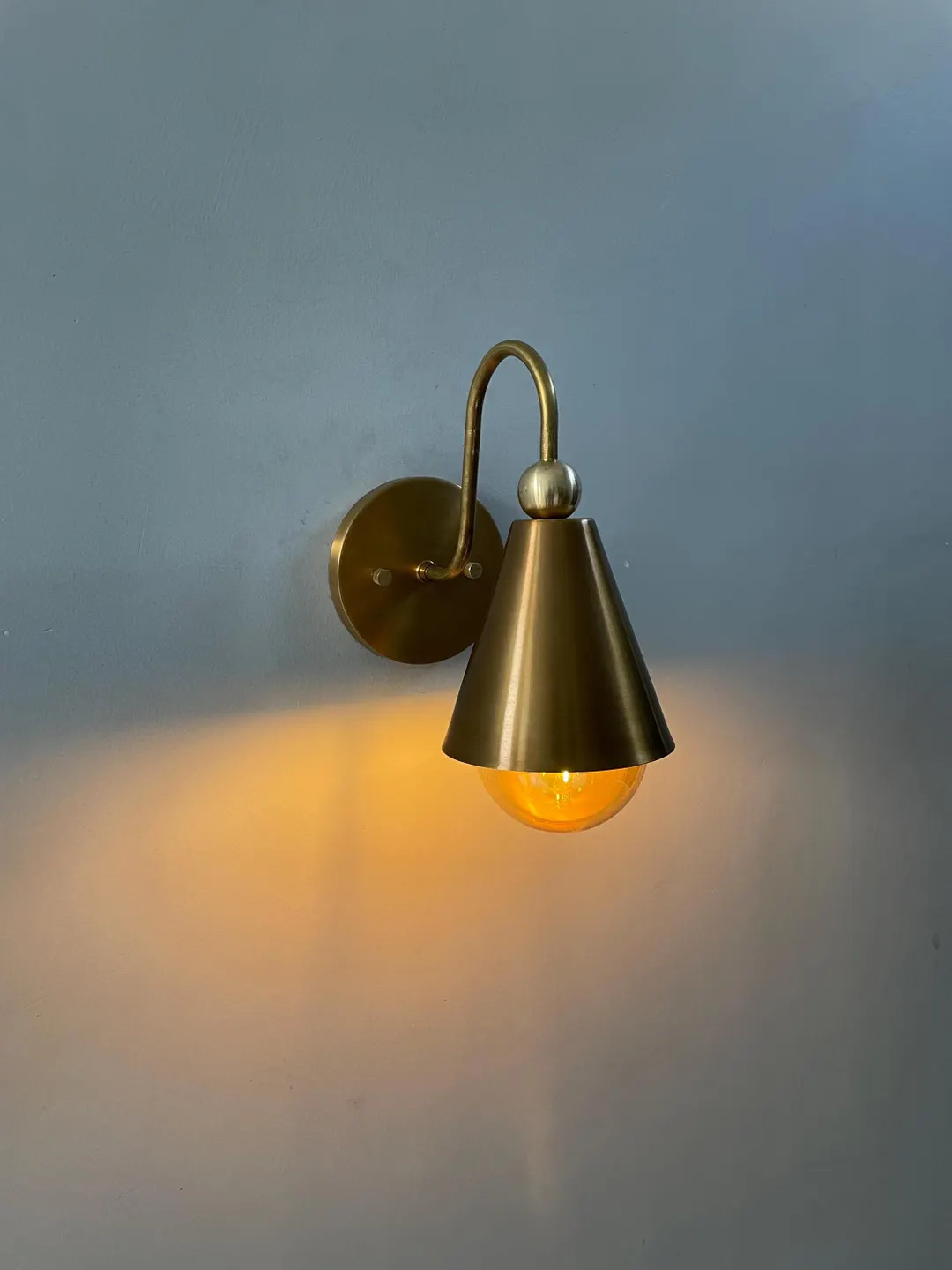 Classical Handmade Vintage Wall Sconce Mid-century Raw Brass Wall Lamp. - Etsy | Etsy (US)