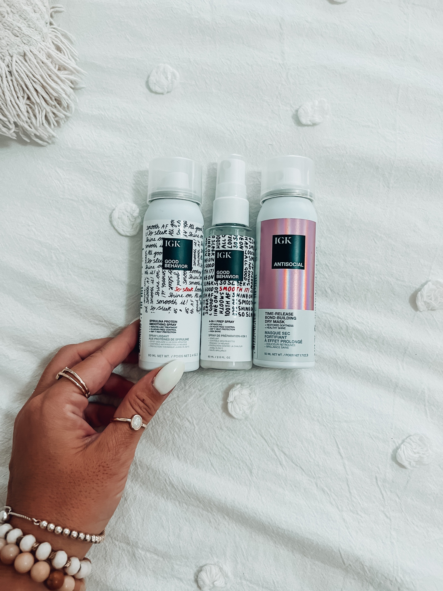 My sweet friend recommended I try these products bc my hair is super dry, I have a lot of breakage and my extensions are not as healthy as I want them to be after all the heating / styling tools I’ve used. Two of the products are heat protection which will help moisturize your hair, protect it from the heat and leave it looking healthy after blow drying. The ANTISOCIAL is a MUST — use through out the day to get your hair to look and feel silky smooth!! This is another BUY AGAIN! I just ordered all the big bottles. 

#LTKbeauty #LTKstyletip #LTKunder50