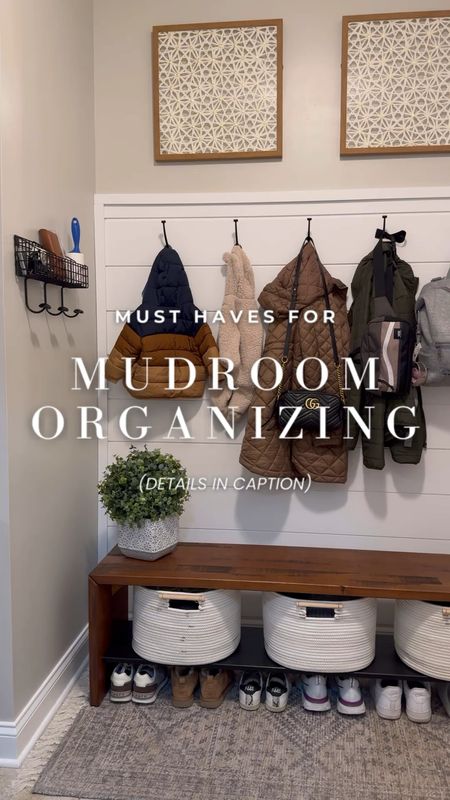 If you want to keep your mudroom neat and tidy - and be able to clean it up quickly when it inevitably gets messy - here’s what you’ll need...👇🏼👇🏼👇🏼

1️⃣ A place to hang things, like hoodies, coats, and bags. You can put in wall hooks, get a coat tree, or install cubbies if you’re feeling fancy (and have the budget).
2️⃣ Homes for shoes and accessories. We use baskets for our accessories (think hats, gloves, scarves, etc.) and tuck our shoes under a bench so nobody trips on them.
3️⃣ Spots for miscellaneous items, like mail, keys, sunglasses, wallets, and other random stuff that would otherwise end up on your kitchen counter. For this, we use a couple of wall-mounted organizers as well as an over-the-door organizer.
4️⃣ A little bit of discipline. In addition to making sure you put things where they belong within your mudroom, you’ll have to take a few minutes to clear out the clutter when things get crazy. No matter how big your mudroom is, it can only hold so much! That said, when you notice that things are starting to pile up (more coats than space to hang them, etc.), you have to take a few minutes to remove the extras. These items should have designated spots within your home, outside of your mudroom. You want to treat your mudroom as a temporary holding cell, not a permanent residence.

#LTKhome #LTKfamily #LTKVideo