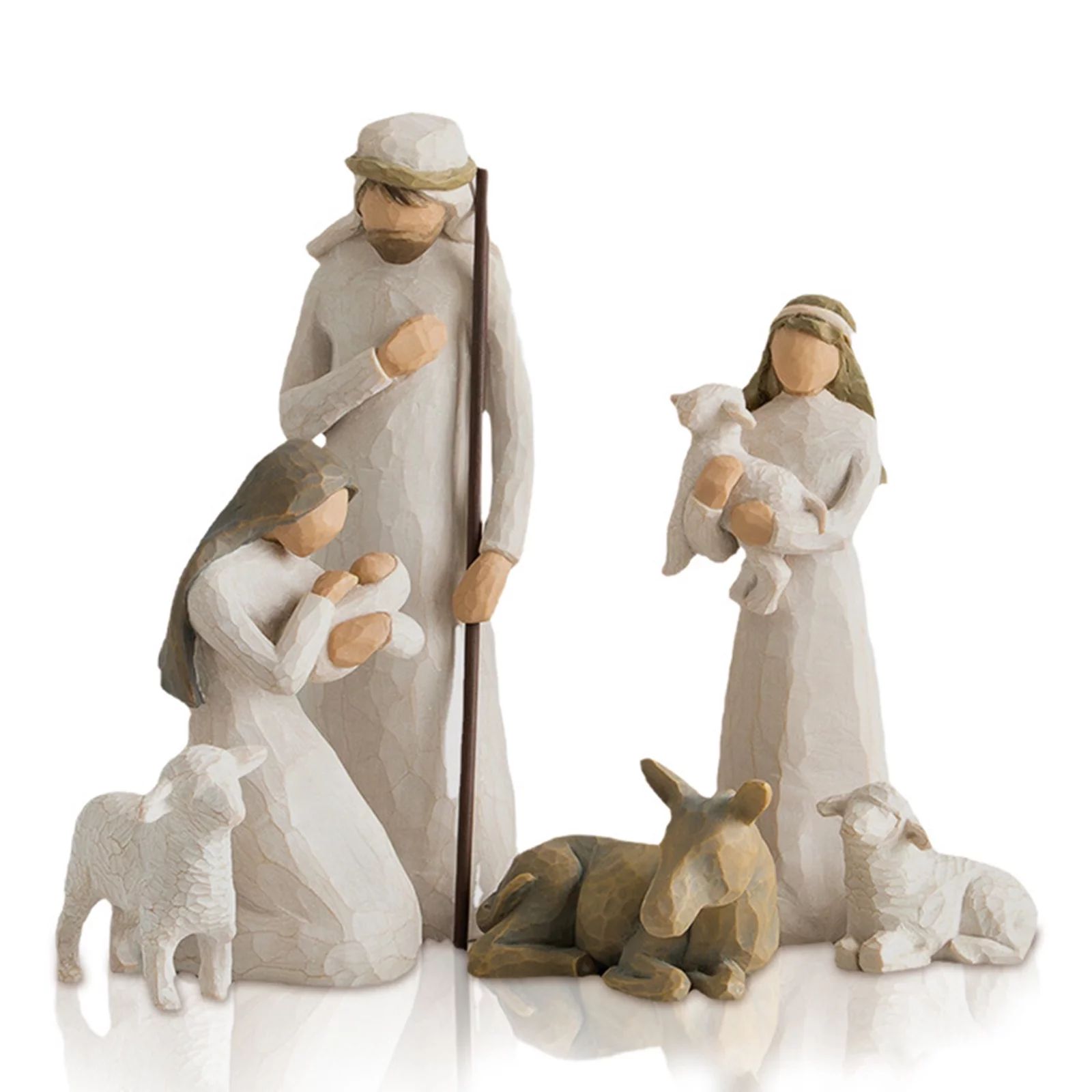 Doolland Set of 6 3.9 inch Mini Nativity Figurines , Sculpted Hand-Painted Nativity Figures, Mang... | Walmart (US)