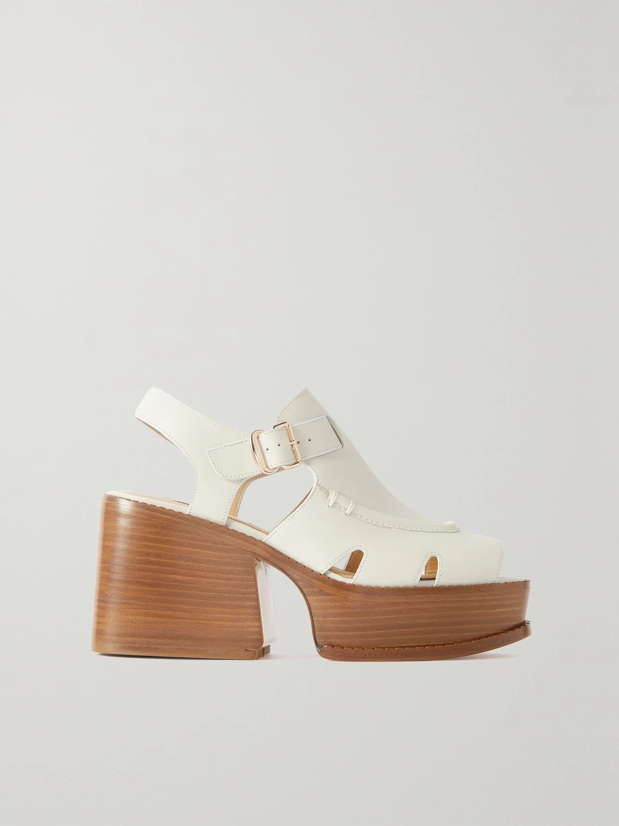 Gabriela Hearst - Laric Leather Platform Sandals - Neutrals | NET-A-PORTER (US)