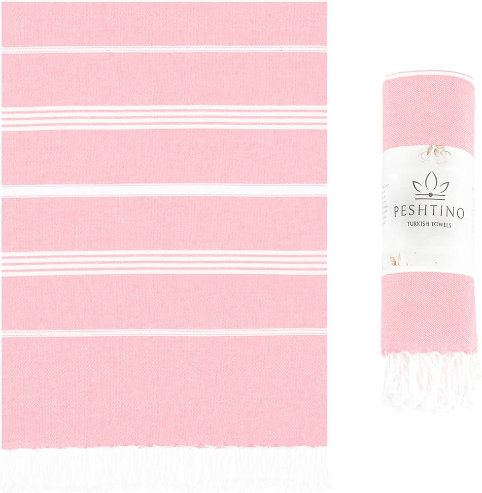 PESHTINO Turkish Beach Towel, Turkish Cotton, Quick Dry, Thin, Lightweight, Soft, Sand Free, Comp... | Amazon (US)