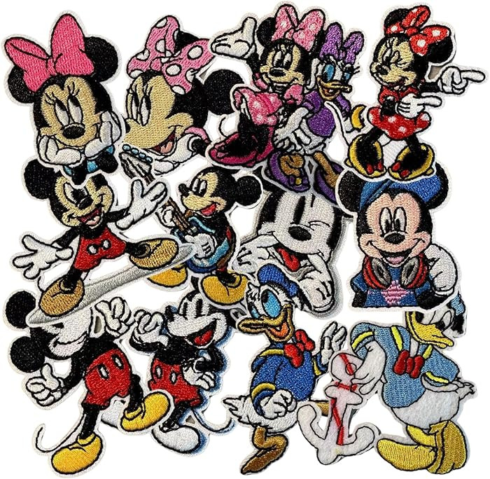 12pcs Cute Kids Cartoon Mouse Embroidery Patches Iron on/Sew on Anime Applique Embroidered Repair... | Amazon (US)