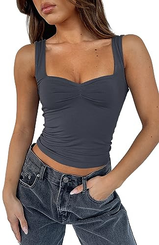TiulZial Women's Sleeveless Backless Crop Tank Top Sexy Pleated Bustier Sweetheart Neck Strappy Y... | Amazon (US)