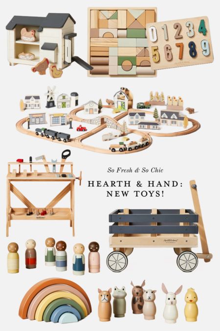 New toys from Hearth and Hand at Target!
-
Wooden toy train tracks and town set - wooden tool bench with tools - wooden blocks set - ride in wagon - wooden people set - wooden woodland animals set - wood chicken coop - modern kids toys - minimalist kids toys - Montessori toys - toddler toys - toddler wagon - toy barista play set - toy cars wooden - wood dollhouses -  Christmas gifts for kids - toddler Christmas gifts

#LTKbaby #LTKunder50 #LTKkids