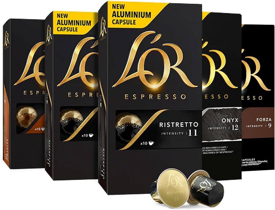 L'OR Espresso Capsules, 50 Count Intense Variety Pack, Single-Serve Aluminum Coffee Capsules Comp... | Amazon (US)