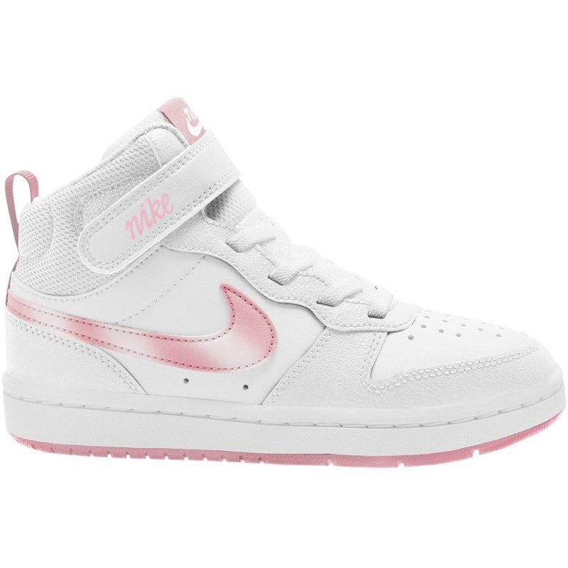 Nike Girls' Pre-School Court Borough Mid RG Basketball Shoes White/Pink, 12.5 - Youth Running at Aca | Academy Sports + Outdoors