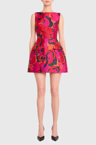 Amanda Uprichard Banco Dress in Pink Multi - Size L | Amanda Uprichard