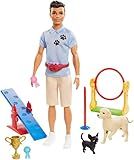 Ken Dog Trainer Playset with Doll, 2 Dog Figures, Hoop Ring, Balance Bar, Jumping Bar, Trophy and... | Amazon (US)