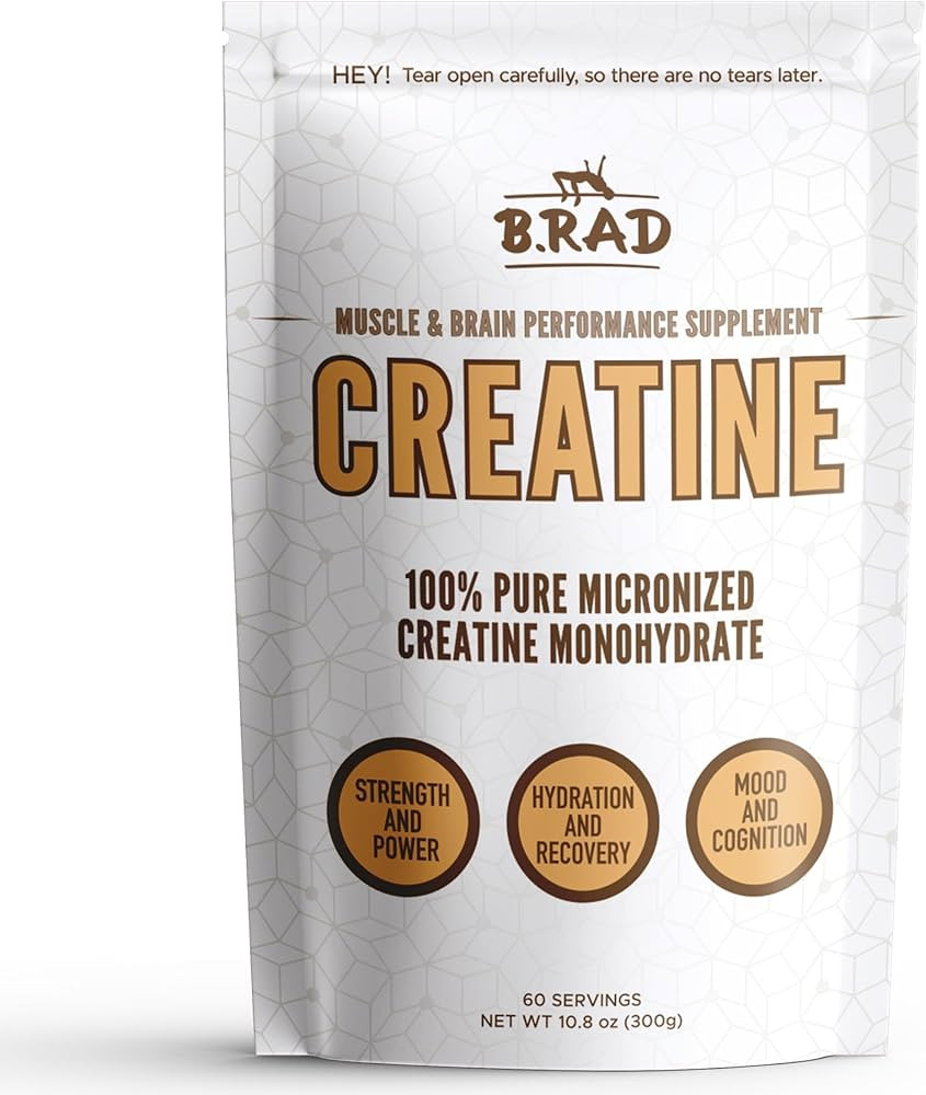 B.rad 100% Pure Micronized Creatine Monohydrate Powder | Natural, No Additives | Boosts Muscle St... | Amazon (US)
