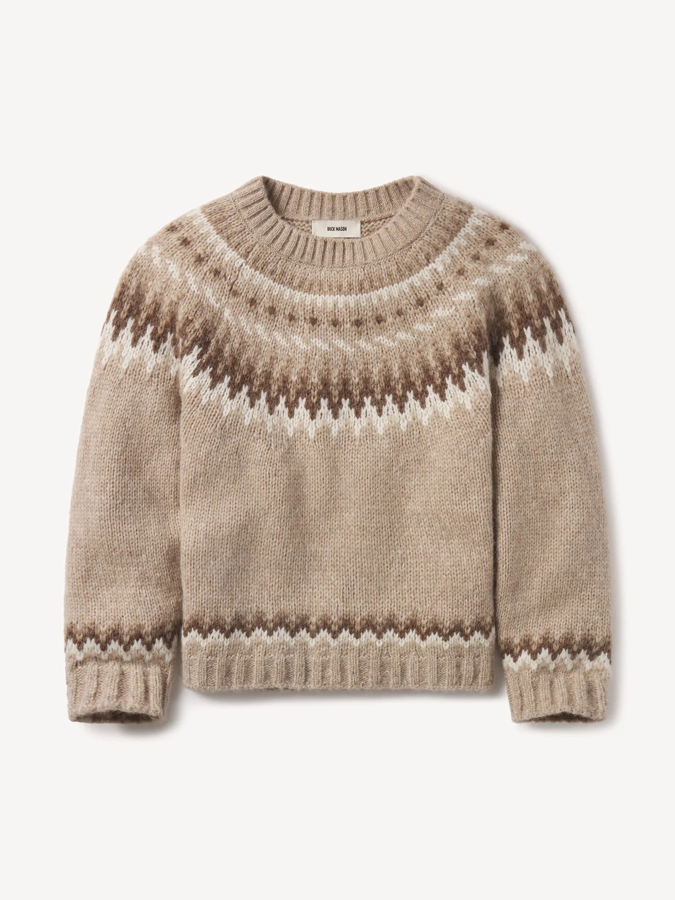 Heather Oat / Chocolate Fireside Fairisle Sweater - Buck Mason- Modern American Classics | Buck Mason