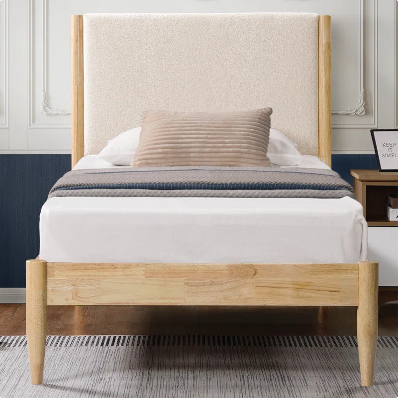 Beiler Solid Wood Upholstered Headboard Bed Frame | Wayfair North America