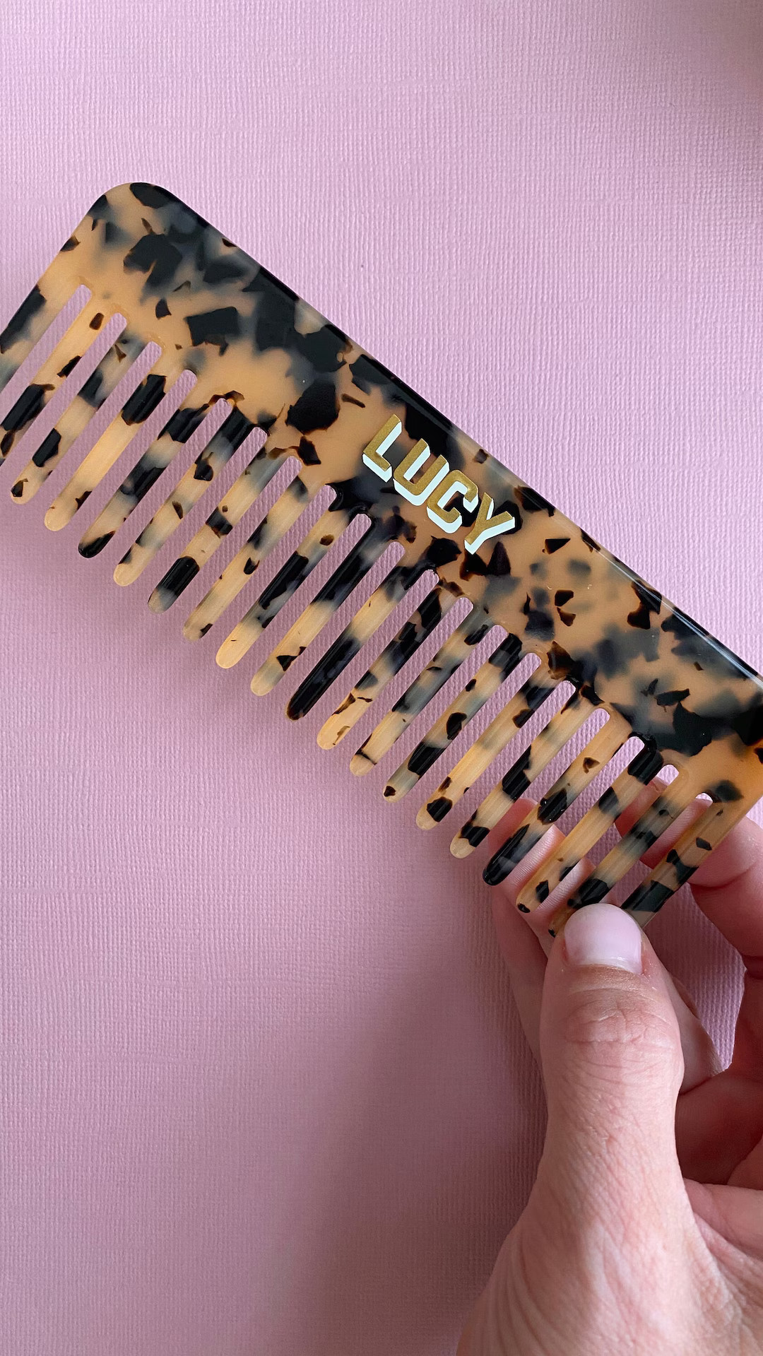 Personalized Tortoise Shell Acrylic Wide Tooth Comb Custom Monogrammed Comb - Etsy | Etsy (US)