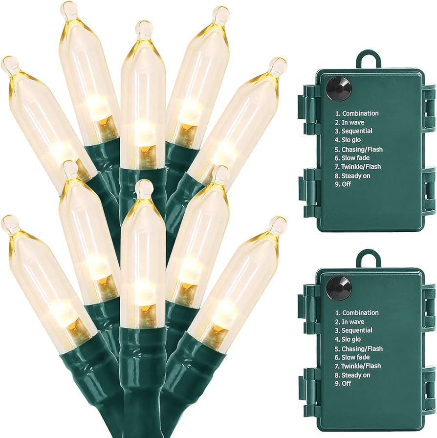 Outdoor String Lights Christmas Lights 50 LED Battery Operated String Lights Fairy Lights for Chr... | Amazon (US)