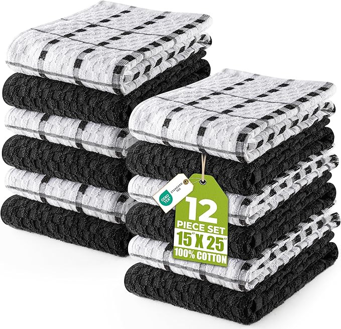 Amazon.com: Utopia Towels - Kitchen Towels 12 Pack, 15 x 25 Inches, 100% Ring Spun Cotton Super S... | Amazon (US)