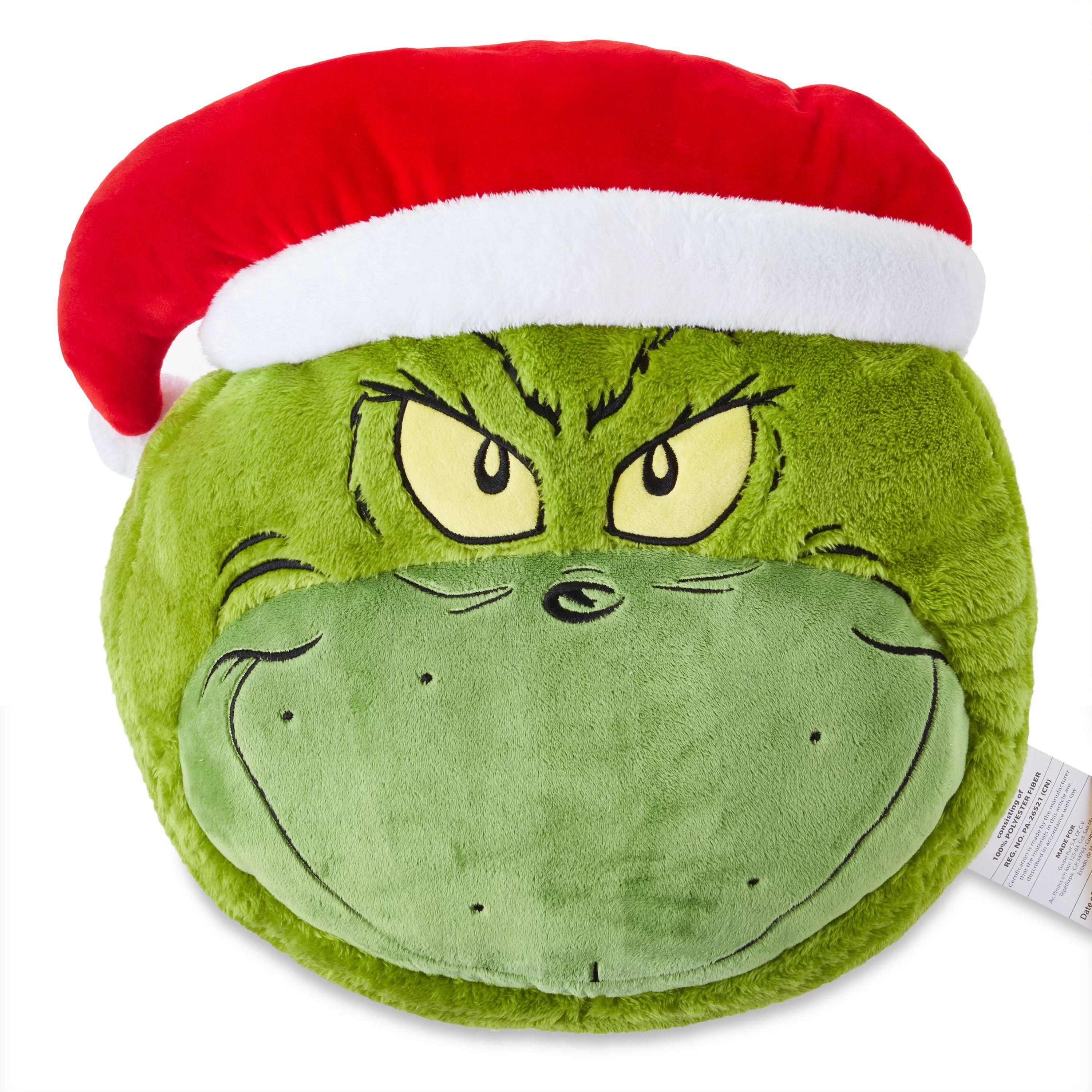 Dr Seuss' The Grinch Who Stole Christmas, Grinch Round Plush Pillow, 16 inches Tall | Walmart (US)