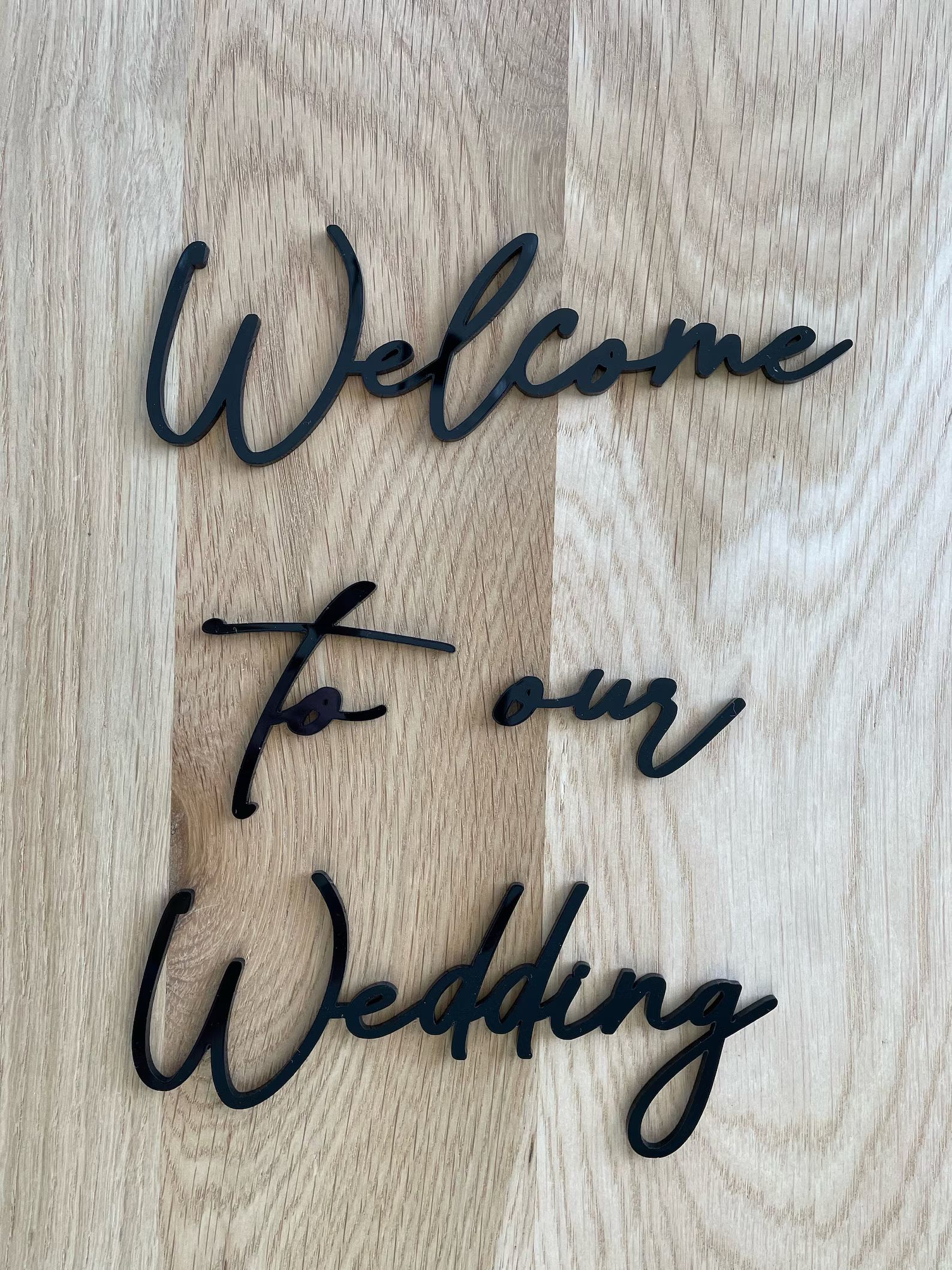 Wedding Welcome Sign Cut-outs Small Thin Modern Cursive Acrylic - Etsy | Etsy (US)