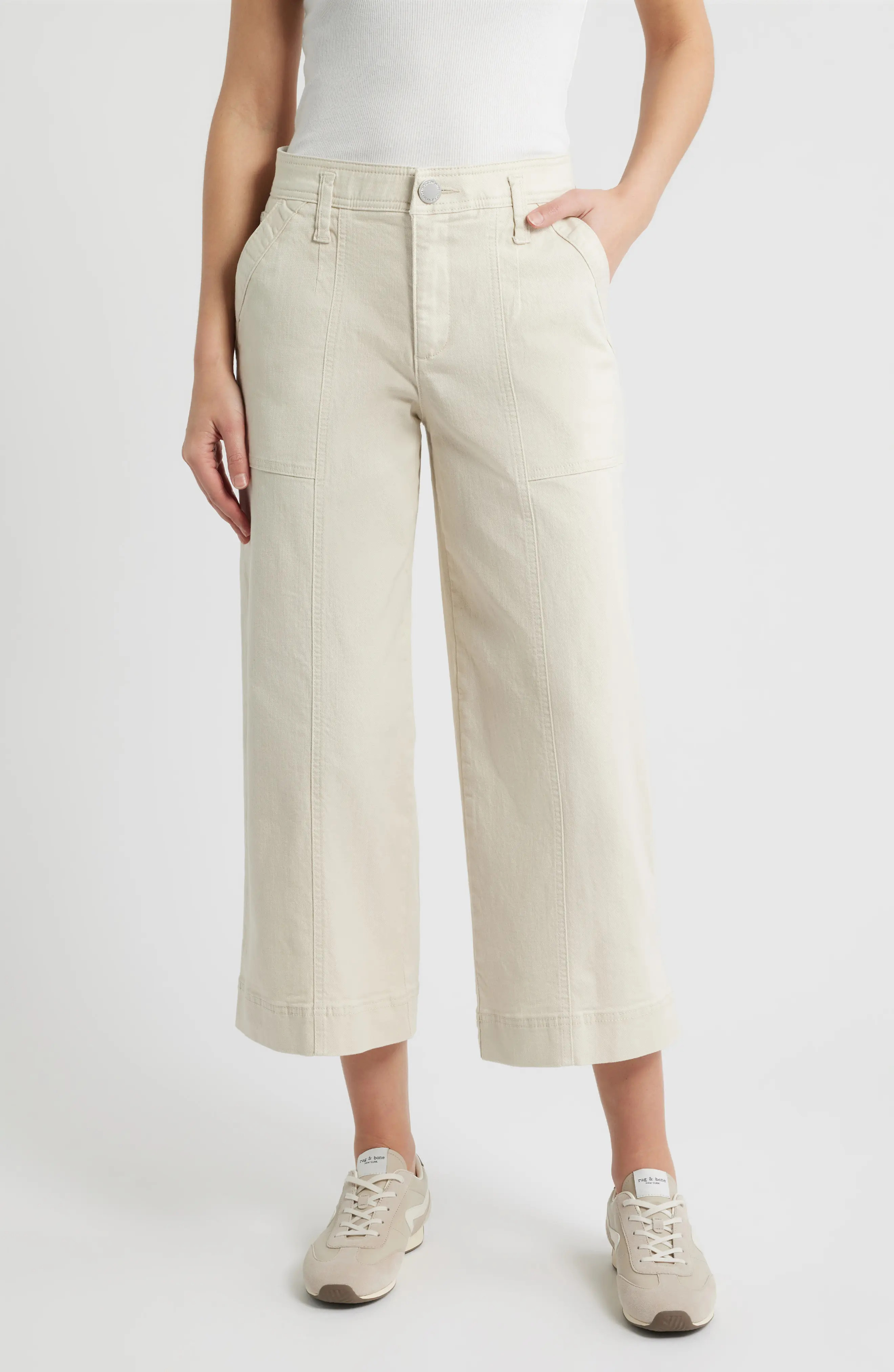 Wit & Wisdom High Waist Wide Leg Crop Utility Pants (Women) | Nordstrom | Nordstrom
