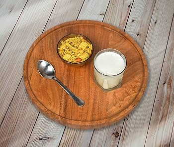 EDHAS Round Acacia Wood Serving Tray Decorative Tray Farmhouse Candle Holder Tray for Kitchen Cou... | Amazon (US)