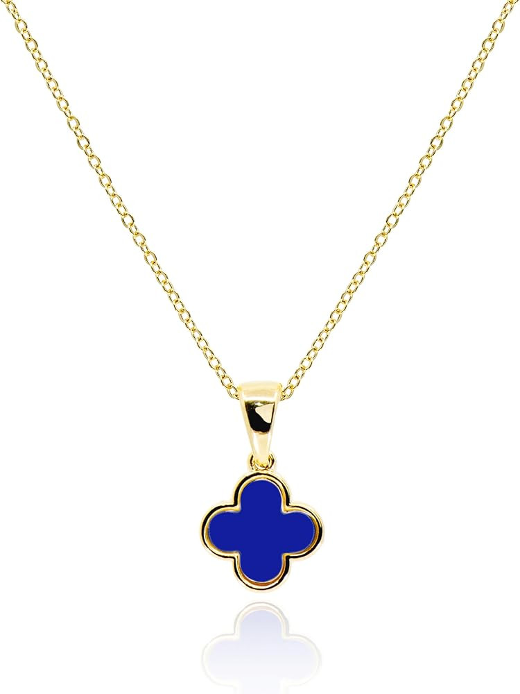 MUSEQVE Four Leaf Clover Necklace for Women • Dainty Mother of Pearl White Black Pink Blue Mint... | Amazon (US)