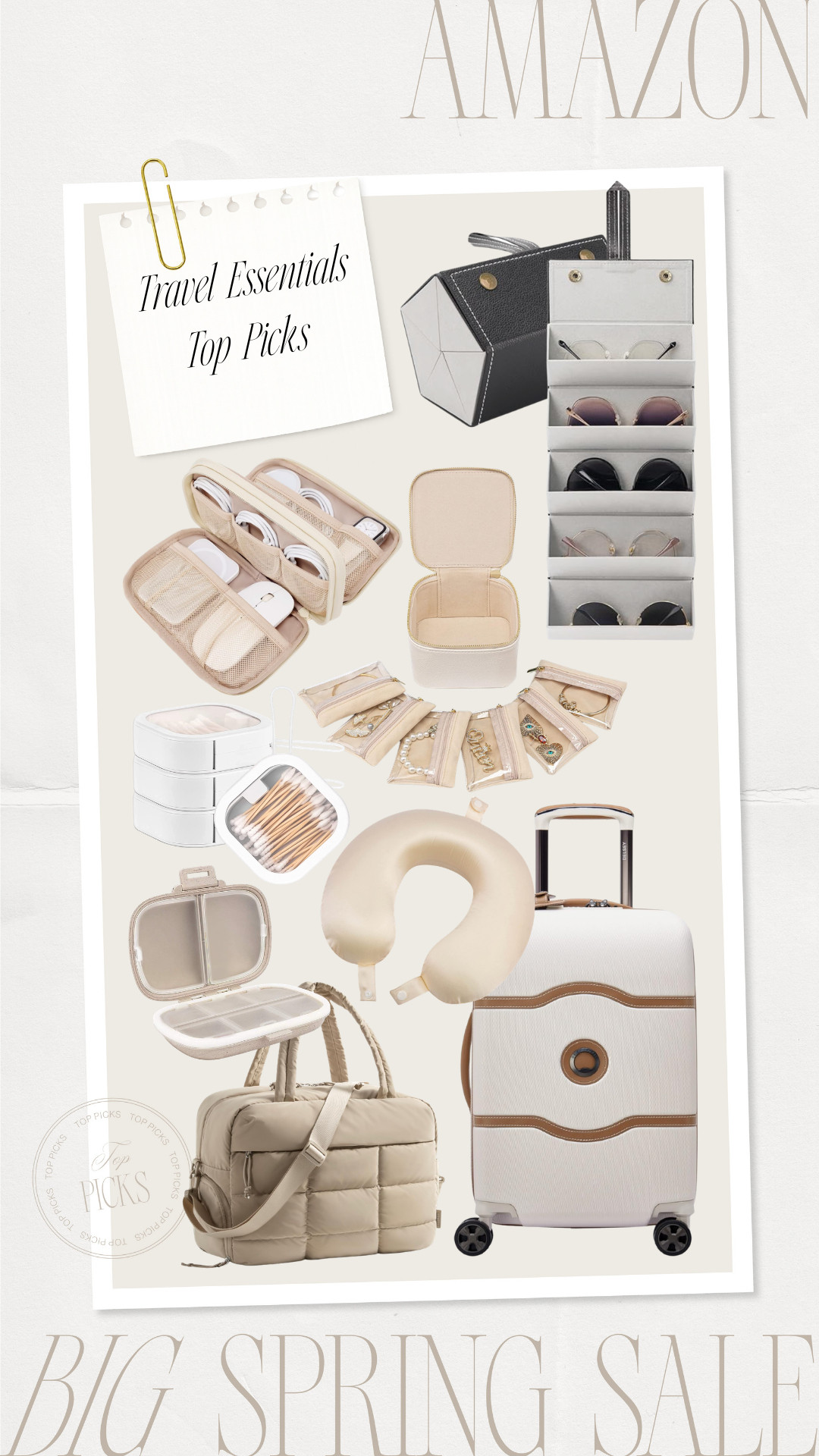 Top travel essentials on sale with Amazon's Big Spring Sale!

travel must haves, suitcase, wheeled suitcase, sunglass holder, sunglass case, cord keeper, jewelry pouches, jewelry container, neck pillow, travel pillow, toiletries containers, pill container, duffle bag, weekender bag, gym bag, cord organizer, puffer bag 

 #LTKHome #LTKSaleAlert #LTKTravel