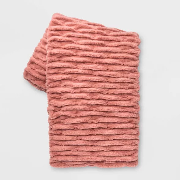Ruched Faux Fur Throw Blanket - Opalhouse™ | Target