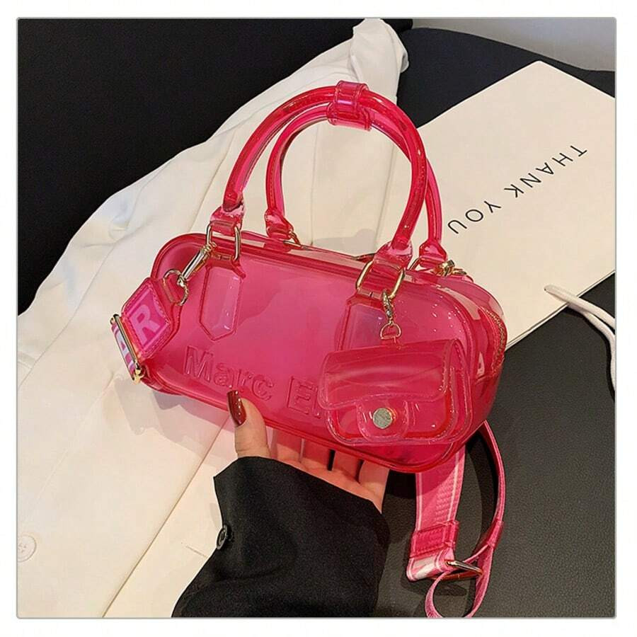 Local2pcs/Set Jelly Clear Adjustable Shoulder BagSuitable For Travel, School, Work, Office, Cross... | SHEIN