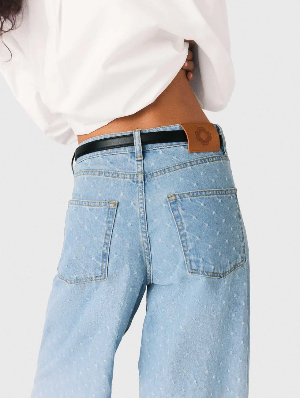 Textured balloon jeans Blue for Women | Maje | Maje US