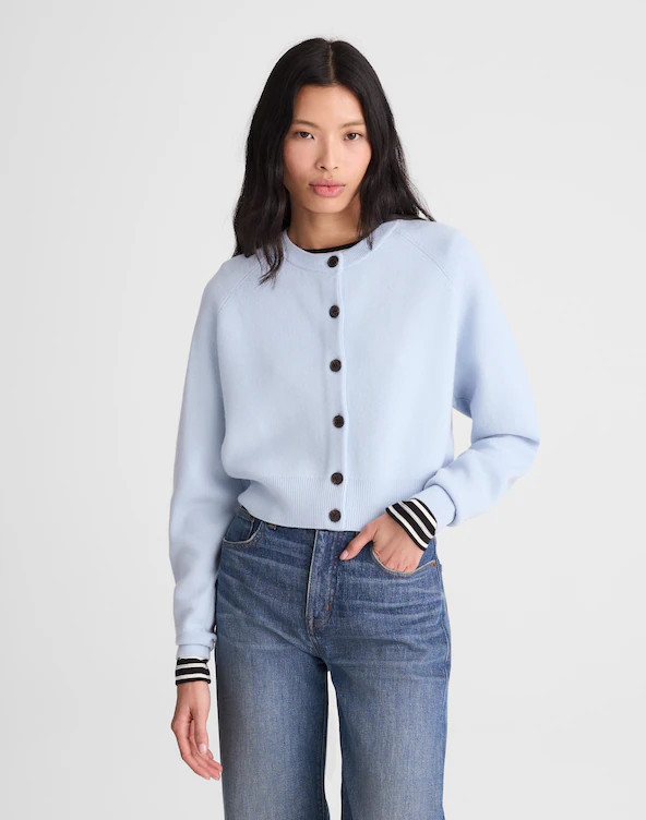 Raglan-Sleeve Cropped Cardigan in Merino Wool | Madewell