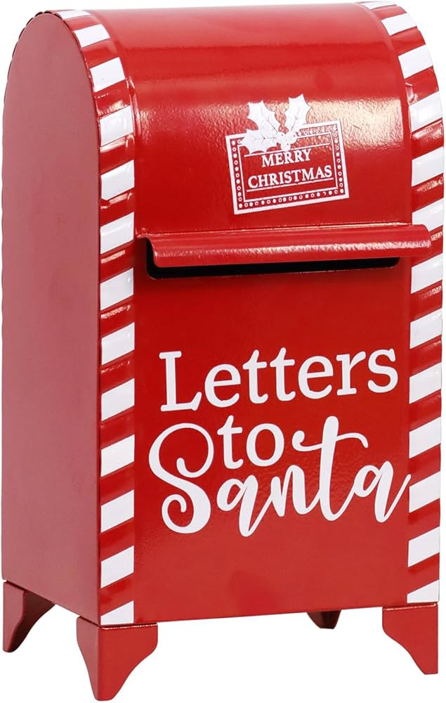 Christmas Santa Mailbox, 11.5 * 6.5 * 5 Inches.Merry Christmas,Letters to Santa,Metal Letter Box,... | Amazon (US)