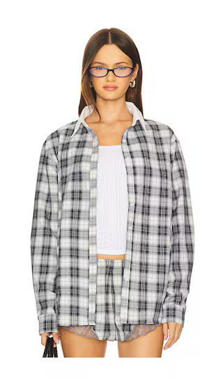 Vacanza Shirt in Navy Plaid | Revolve Clothing (Global)