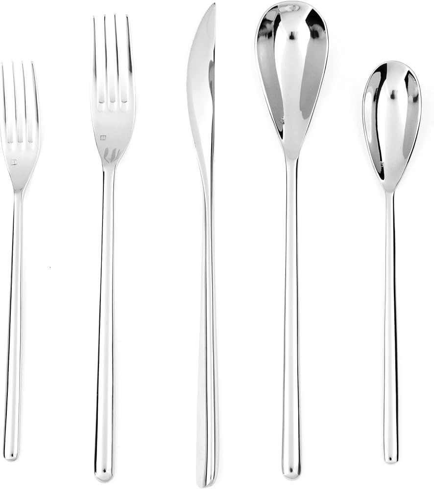 FORTESSA Dragonfly 18/10 Stainless Steel Flatware, 20 Piece Place Setting With Table Knives, Fork... | Amazon (US)